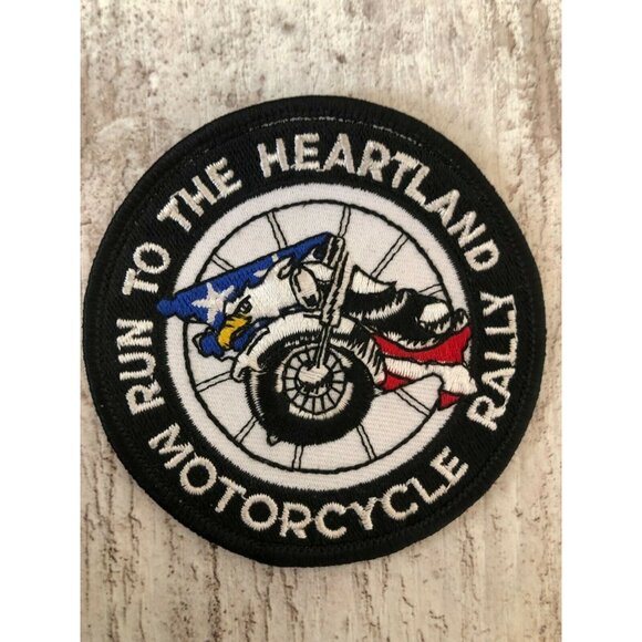 Motorcycle Sew On Patch Eagle on Motorcycle Design Embroidered - Picture 2 of 3